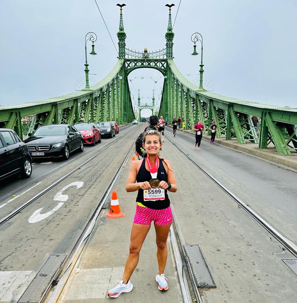 La funense Virginia Coquet corrió la maratón de 42 kilómetros de Budapest 
